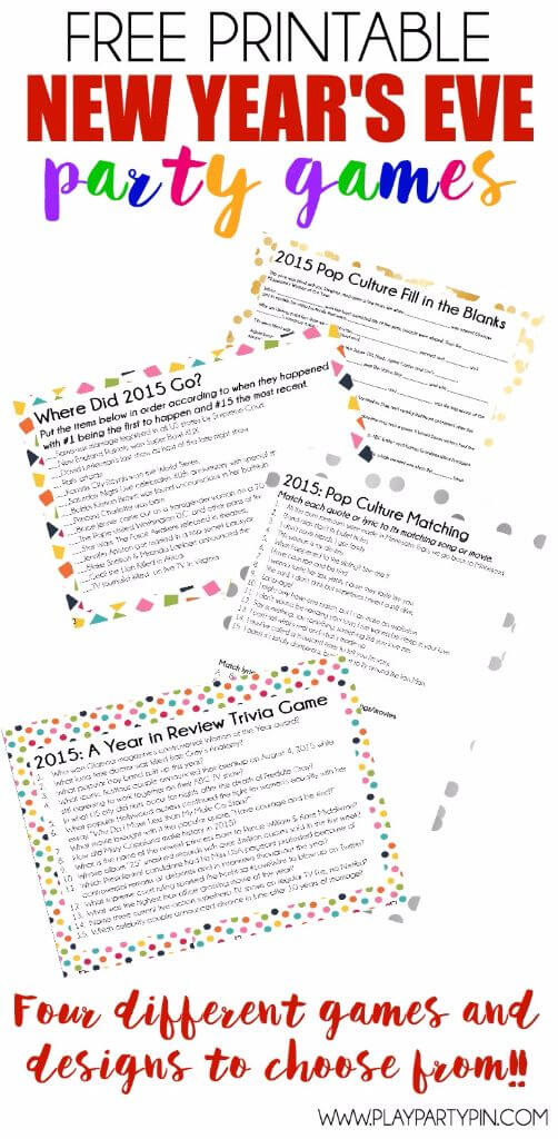 Free Printable 2015 New Years Eve Party Games